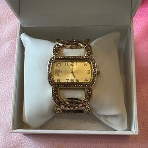 Gold Crystal-Embellished Watch by Jimmy Crystal New York.